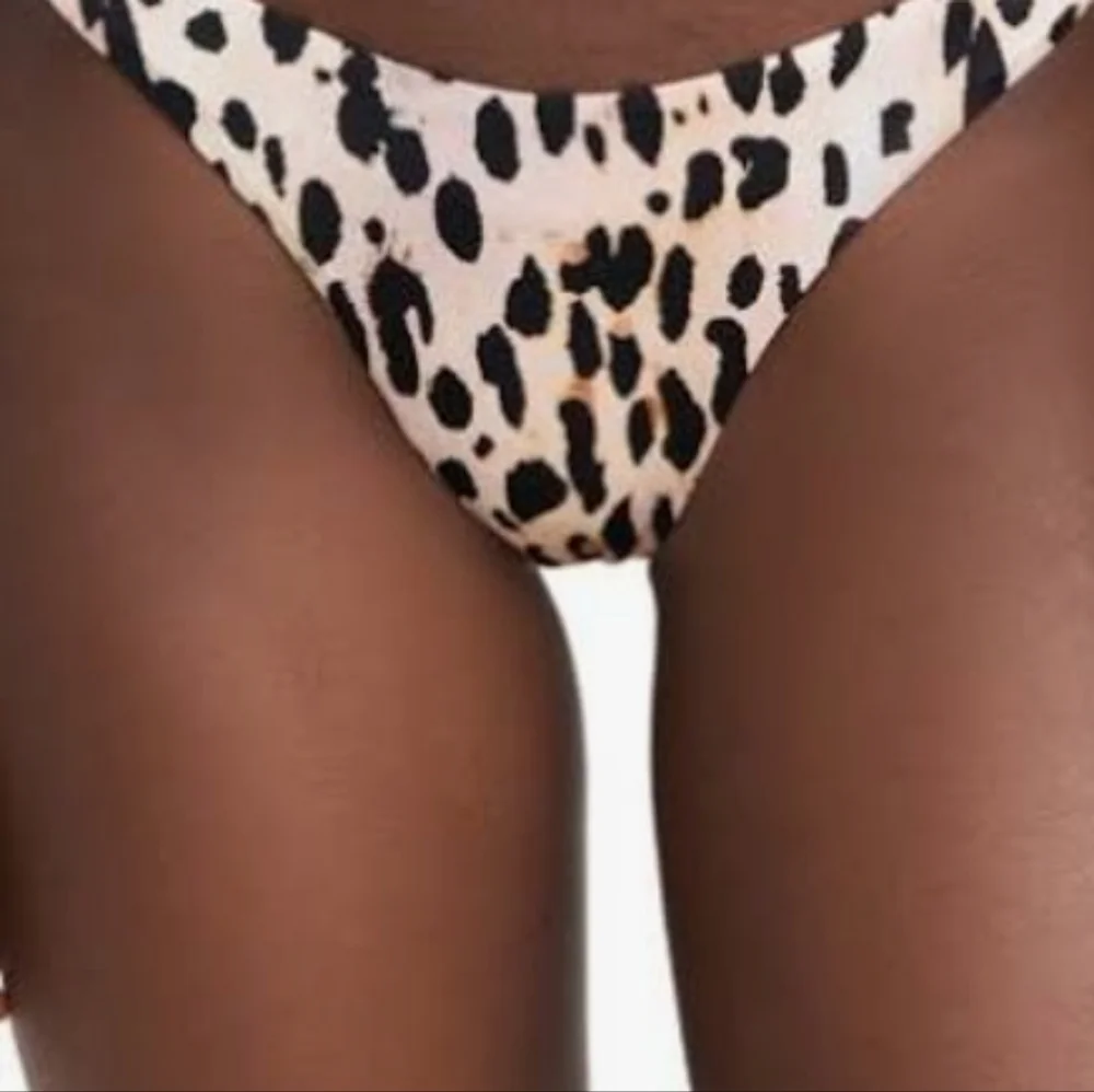 NWT Good American Women Rose Cheetah Leopard Print Bikini Bottom Swim Sz 2/M